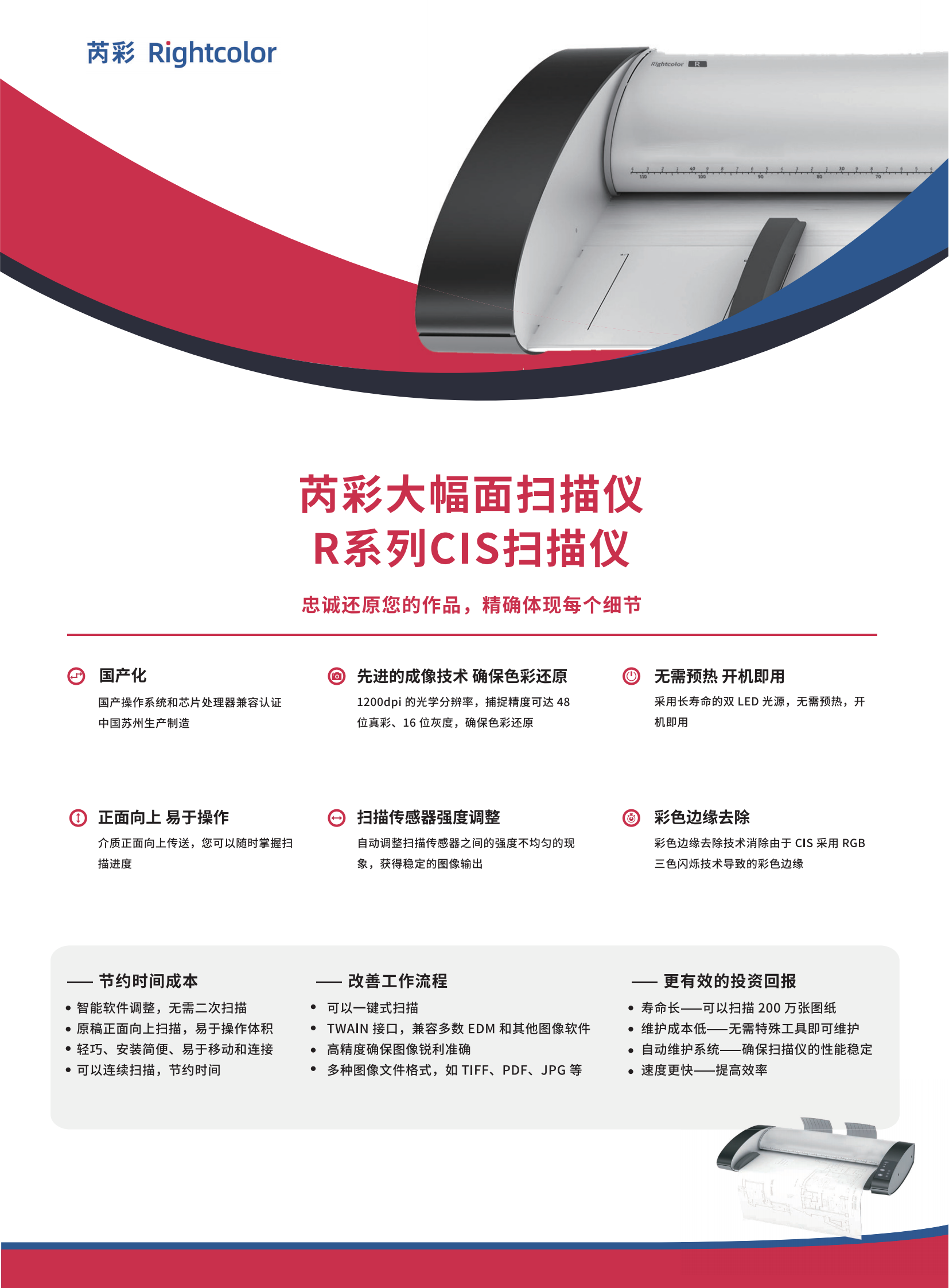 芮彩Rightcolor R460G 44英寸大幅面扫描仪-高速插图